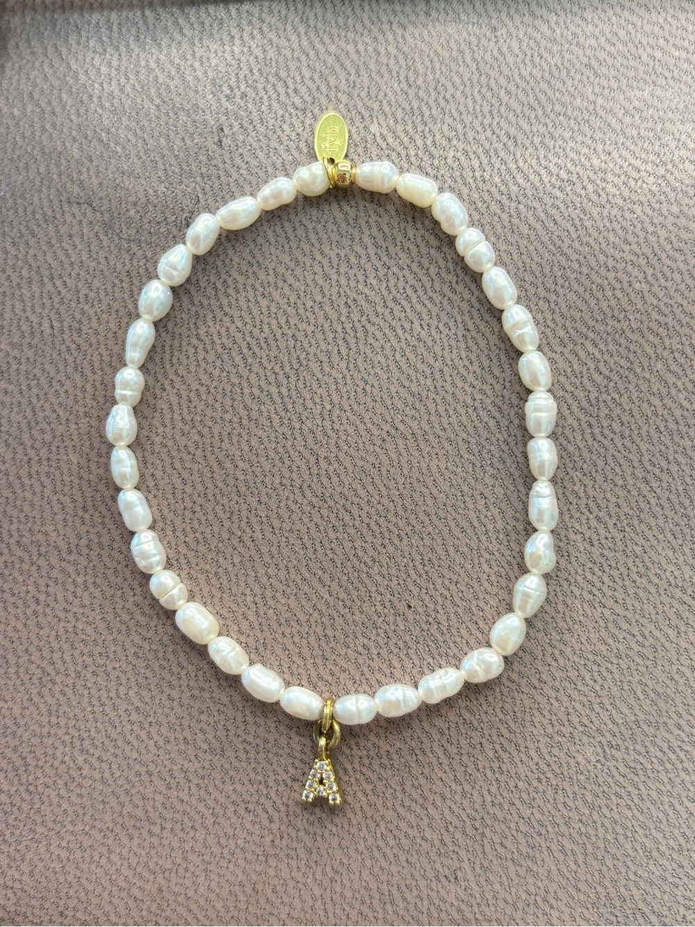 FYB Jewelry Pearl initial charm bracelet